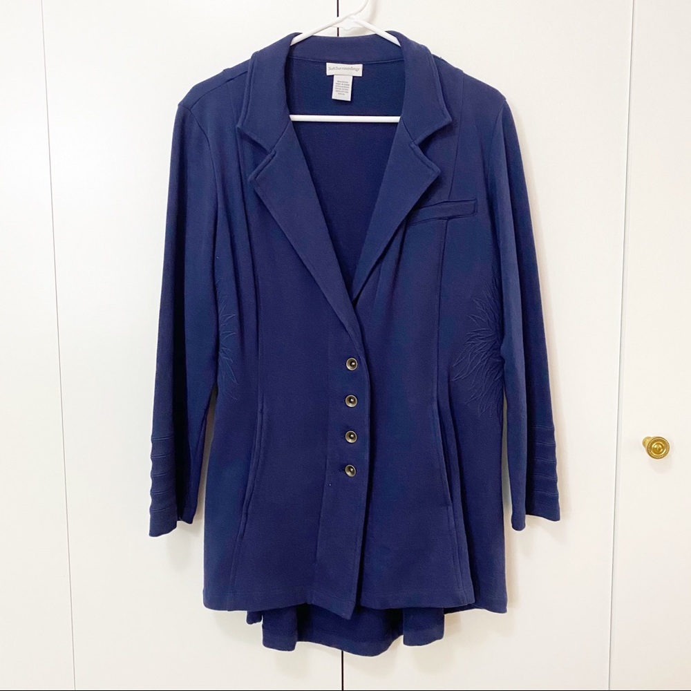 Soft Surroundings Navy Knit Jacket Size PL